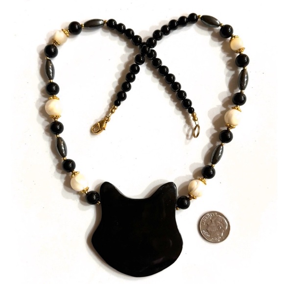 Vintage Lee Sands, Tabby Cat 20” Necklace - Picture 3 of 4